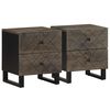 vidaXL Mesitas de noche 2 uds madera maciza de mango negro 40x33x46 cm