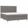 vidaXL Cama box spring con colch&oacute;n tela gris oscuro 160x200 cm