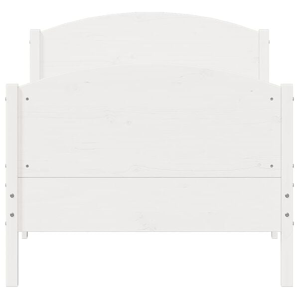 vidaXL Estructura de cama sin colch&oacute;n madera maciza blanca 90x190 cm