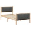 vidaXL Estructura de cama con cabecera Negro y gris oscuro 90 x 190 cm