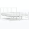 vidaXL Estructura cama sin colch&oacute;n con estribo metal blanco 160x200 cm