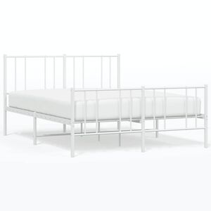 vidaXL Estructura cama sin colch&oacute;n con estribo metal blanco 160x200 cm
