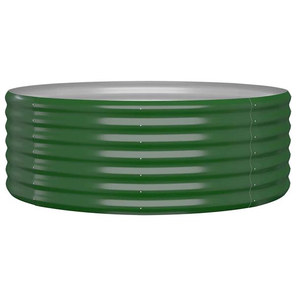 vidaXL Jardinera arriate acero galvanizado verde 100x100x36 cm