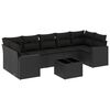 vidaXL Set de sof&aacute;s de jard&iacute;n 8 piezas y cojines rat&aacute;n sint&eacute;tico negro