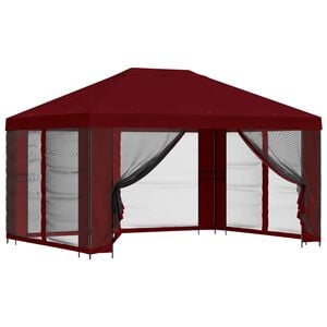 vidaXL Gazebo de jard&iacute;n con paredes laterales 4 x 3 m Burdeos