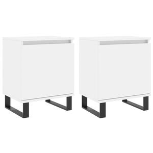 vidaXL Mesitas de noche 2 uds madera de ingenier&iacute;a blanco 40x30x50 cm