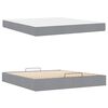 vidaXL Estructura de cama con colch&oacute;n 2 pcs Gris claro tela