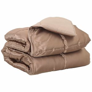 vidaXL Edred&oacute;n de Todo el A&ntilde;o Dorado 200 x 140 cm Sat&eacute;n y Microfibra