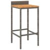 vidaXL Taburetes altos 4 uds madera de acacia y ratán sintético gris