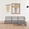 vidaXL Muebles de jard&iacute;n 4 piezas gris madera de pino maciza