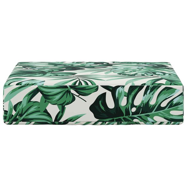 vidaXL Coj&iacute;n de asiento de exterior Patr&oacute;n de hoja 40 x 40 x 8 cm