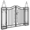 vidaXL Puerta de jard&iacute;n de hierro forjado negro 121x8x100 cm