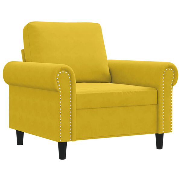 vidaXL Sill&oacute;n de terciopelo amarillo 60 cm