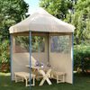 vidaXL Tienda de fiesta plegable Pop-Up con 2 paredes laterales beige