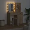 vidaXL Conjunto de mesa de vestidor con LED 2 pcs Roble Sonoma