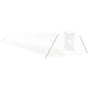vidaXL Invernadero con estructura de acero blanco 72 m&sup2; 24x3x2 m