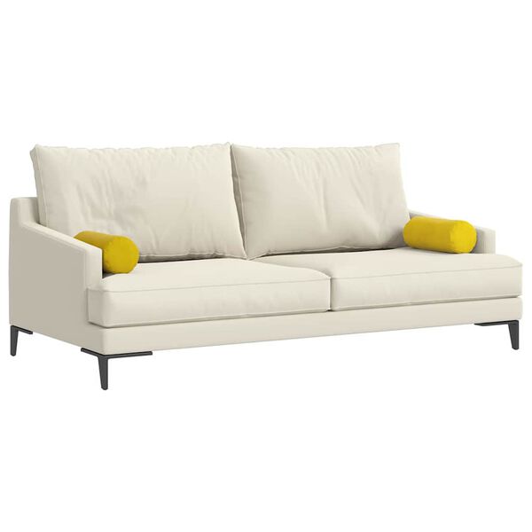 vidaXL Cojines Bolster 2 pcs Amarillo &Oslash; 15 x 40 cm Tela de pana