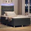 vidaXL Cama Box Spring LED con colch&oacute;n Gris oscuro 120 x 200 cm tela