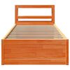 vidaXL Estructura cama con cabecero madera pino marr&oacute;n cera 100x200 cm