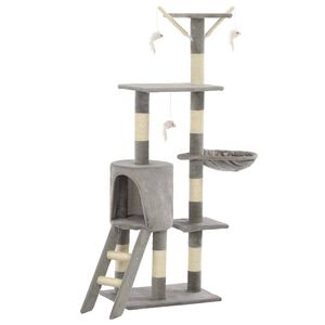 vidaXL Rascador para gatos con poste de sisal 138 cm gris