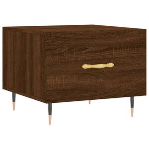 vidaXL Mesa de centro madera contrachapada roble marr&oacute;n 50x50x40 cm