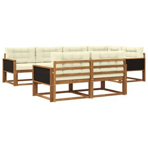 vidaXL Conjunto de sof&aacute;s de exterior con coj&iacute;n 7 pcs Natural y Crema