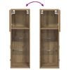 vidaXL Gabinetes para TV Montados en la Pared 2 pcs Roble artesanal