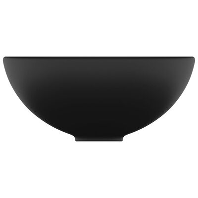 vidaXL Lavabo de lujo redondo cerámica negro mate 32,5x14 cm
