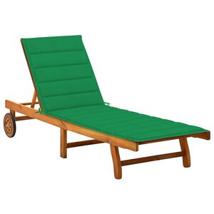 vidaXL Tumbona de jard&iacute;n con coj&iacute;n madera maciza de acacia