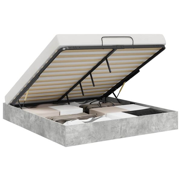 vidaXL Estructura de Cama Ottoman Gris Concreto 160 x 200 cm