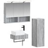 vidaXL Juego de Muebles de Ba&ntilde;o 4 pcs Sonoma gris 50 x 14,5 x 70 cm
