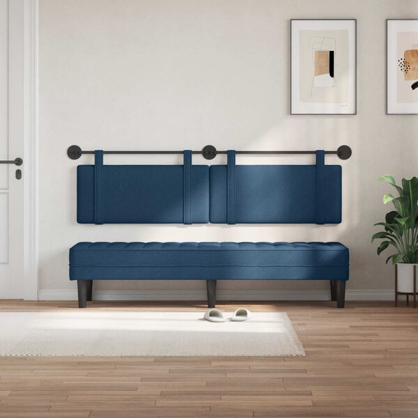 vidaXL Cabecera Colgante Montaje en la pared Azul 170 x 55 x 5 cm tela