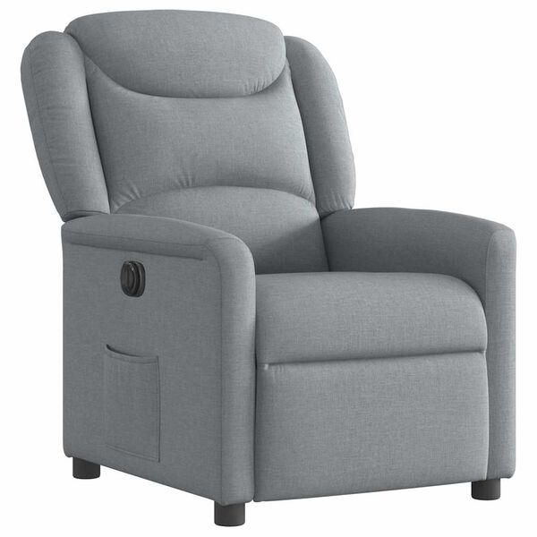 vidaXL Sill&oacute;n reclinable el&eacute;ctrico tela gris claro