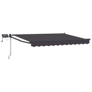vidaXL Toldo manual retr&aacute;ctil con LEDs Antracita 2,5 x 2 m