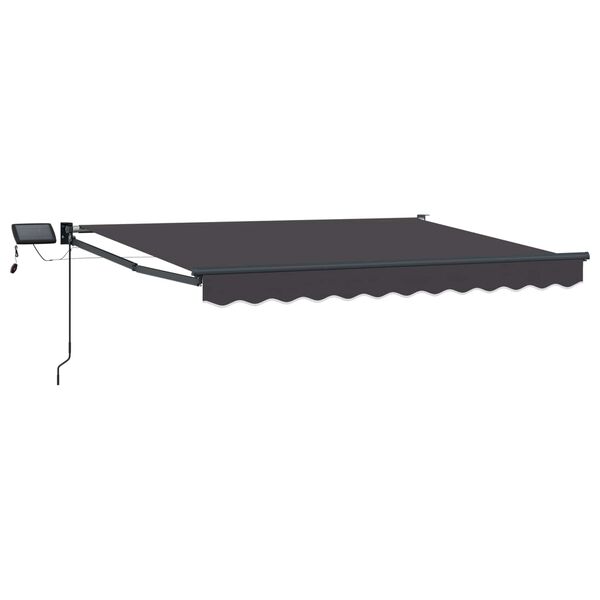 vidaXL Toldo manual retr&aacute;ctil con LEDs Antracita 2,5 x 2 m