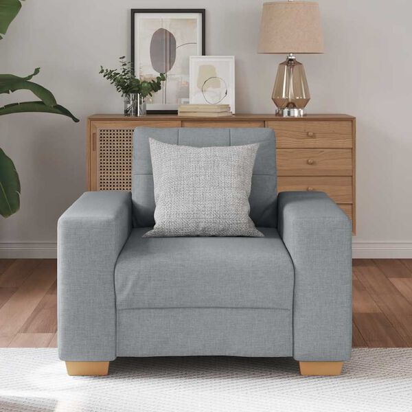 vidaXL Sillón Sofá Tela Gris Claro 60 cm