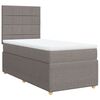 vidaXL Cama box spring con colch&oacute;n tela gris taupe 100x200 cm