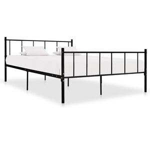 vidaXL Estructura de cama sin colchón metal negro 180x200 cm