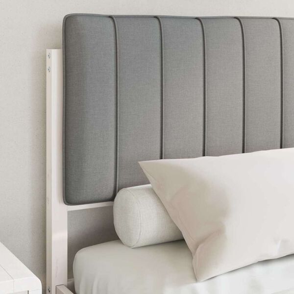 vidaXL Estructura de Cama con Cabecera Tapizada Gris Claro