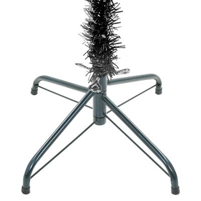 vidaXL Árbol de Navidad delgado con luces negro 180 cm