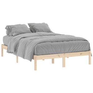 vidaXL Estructura de cama sin colch&oacute;n madera maciza de pino 137x190 cm