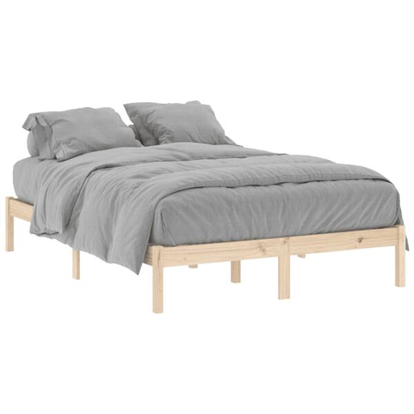 vidaXL Estructura de cama sin colch&oacute;n madera maciza de pino 137x190 cm
