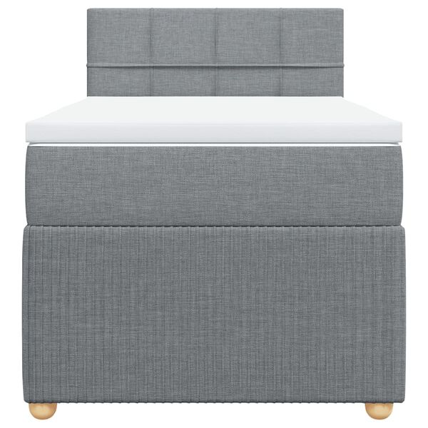 vidaXL Cama box spring con colch&oacute;n tela gris claro 80x200 cm