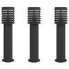 vidaXL L&aacute;mparas de suelo de exterior 3 uds acero inoxidable negro 60cm