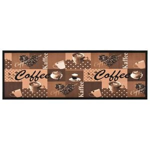 vidaXL Alfombra de cocina lavable Coffee marr&oacute;n 45x150 cm