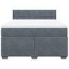 vidaXL Cama box spring con colch&oacute;n terciopelo gris oscuro 140x190 cm