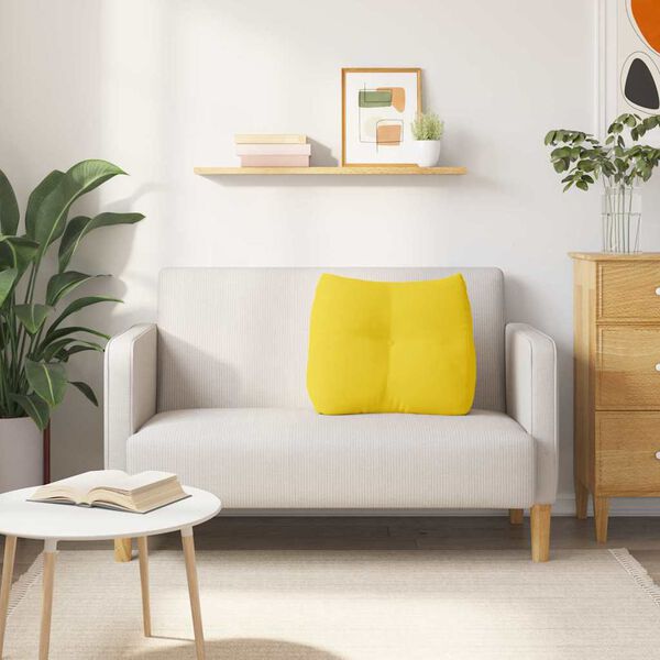 vidaXL Coj&iacute;n de Espalda Amarillo Claro 60 x 24 x 50 cm tela