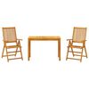 vidaXL Juego de comedor de jard&iacute;n 3 piezas madera maciza de acacia