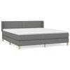 vidaXL Cama box spring con colch&oacute;n tela gris oscuro 180x200 cm