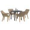 vidaXL Conjunto de Comedor de Jardín 5 pcs Beige ratán sintético